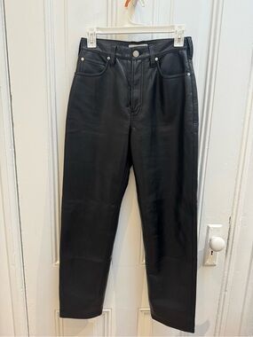 Frame Leather Le Jane Pant Size 26 Black (Sample)